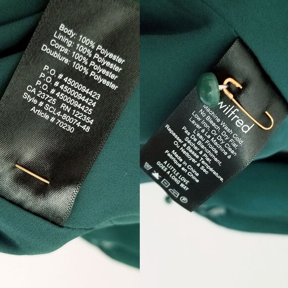 Aritzia Wilfred Millie Dress 8 Forest Green Romantic Ruffle Chiffon Maxi Slit - Picture 8 of 16